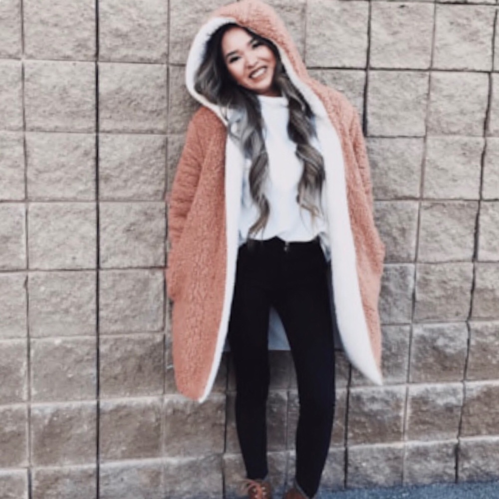 Cozy Hooded Reversible Coat - Picture 3 of 4